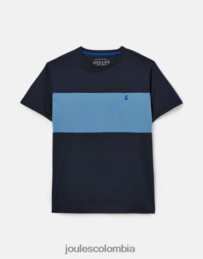 Joules vestir hombres camiseta de manga corta con bloques de color H0604R202 bloque de color azul
