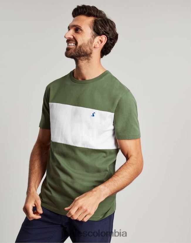 Joules vestir hombres camiseta de manga corta con bloques de color H0604R207 bloque de color verde