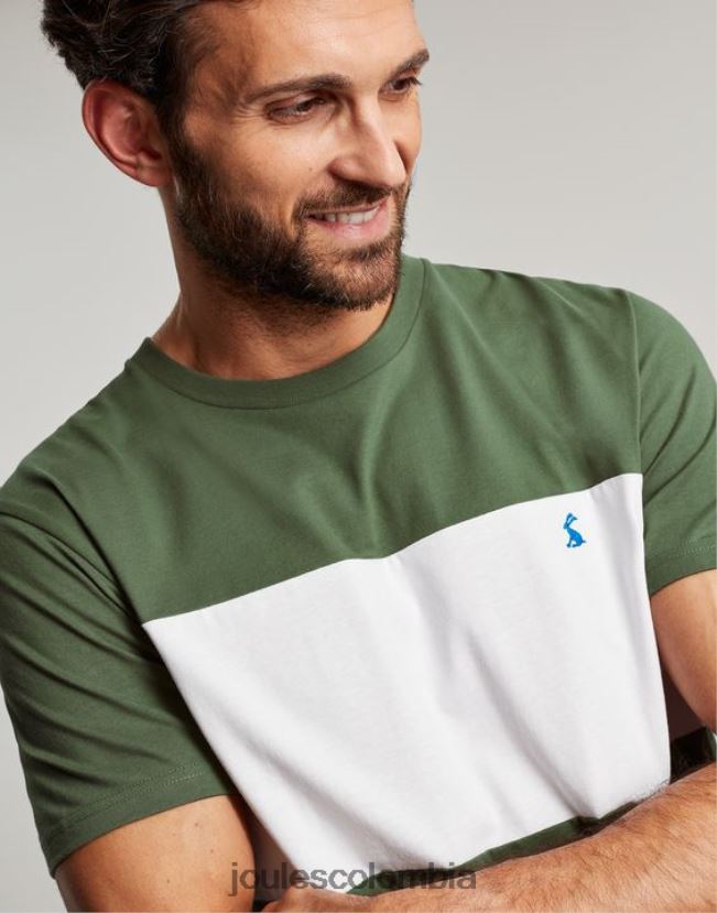 Joules vestir hombres camiseta de manga corta con bloques de color H0604R207 bloque de color verde