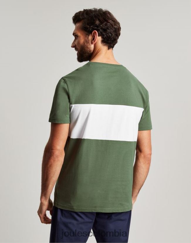 Joules vestir hombres camiseta de manga corta con bloques de color H0604R207 bloque de color verde