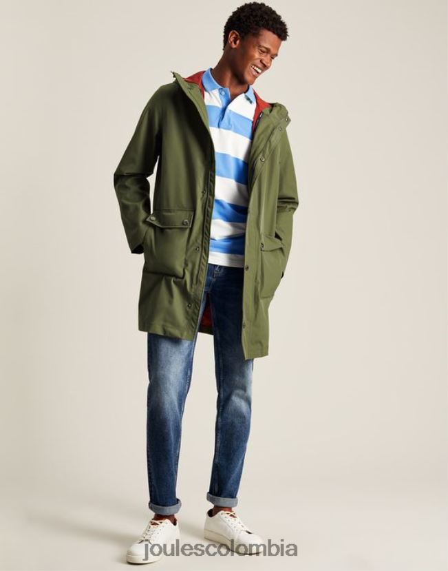 Joules vestir hombres impermeable de longitud media wayland H0604R167 verde oscuro