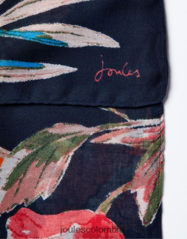 Joules accesorios mujer Bufanda tejida ligera con estampado rectangular River H0604R155 pico floral