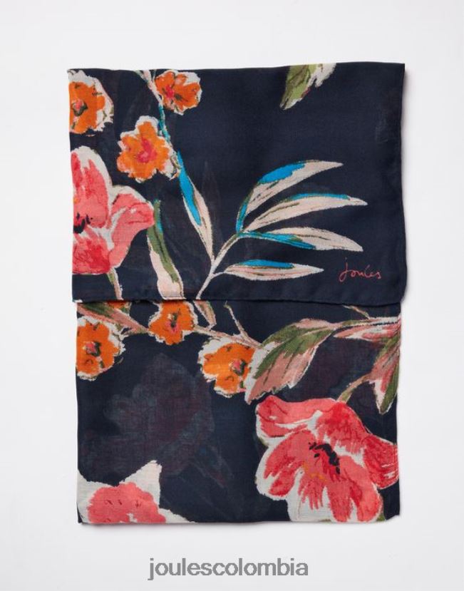 Joules accesorios mujer Bufanda tejida ligera con estampado rectangular River H0604R155 pico floral