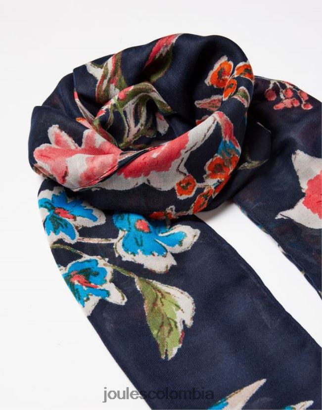Joules accesorios mujer Bufanda tejida ligera con estampado rectangular River H0604R155 pico floral