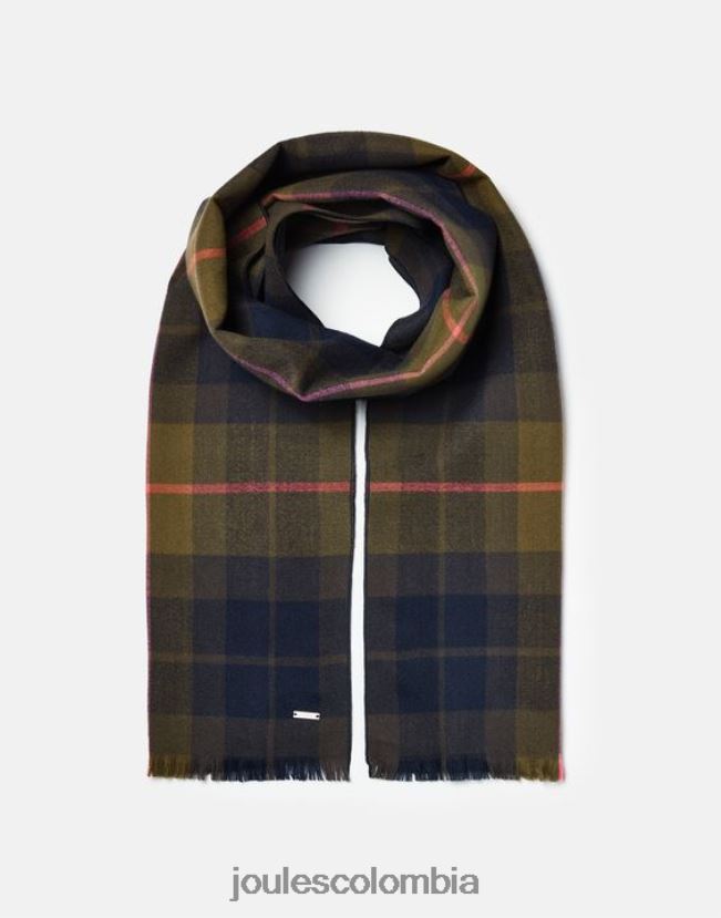 Joules accesorios mujer bufanda cepillada farnsley H0604R118 cheque azul marino