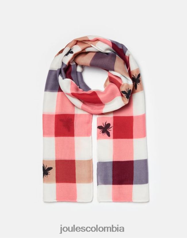 Joules accesorios mujer bufanda tejida ligera con estampado River H0604R160 abeja multi guinga