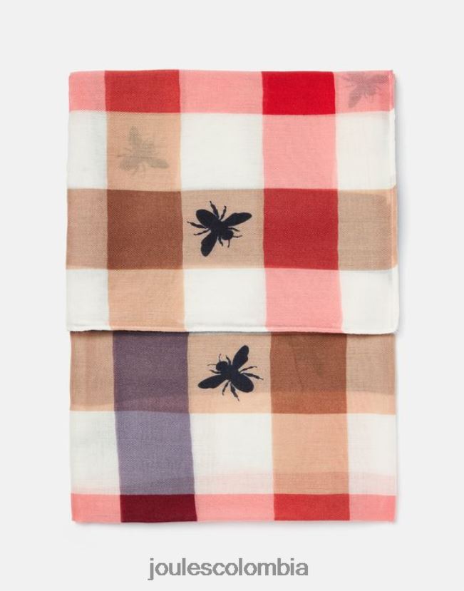 Joules accesorios mujer bufanda tejida ligera con estampado River H0604R160 abeja multi guinga