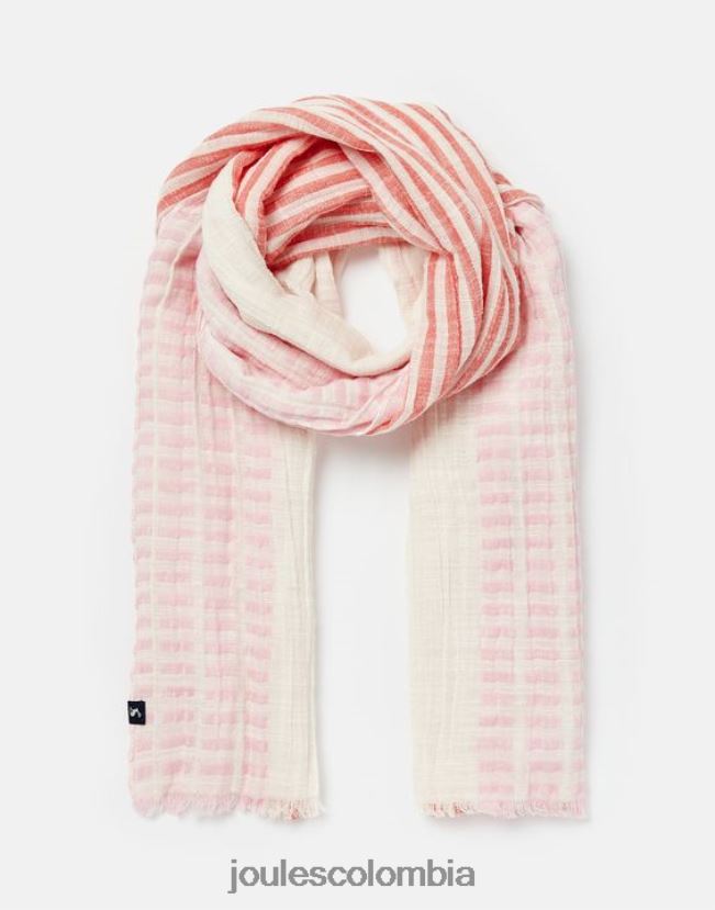 Joules accesorios mujer bufanda textura orla H0604R83 rosa múltiple