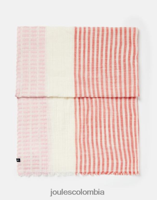 Joules accesorios mujer bufanda textura orla H0604R83 rosa múltiple