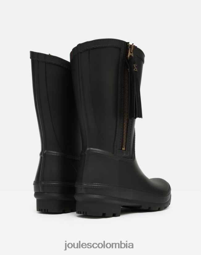 Joules calzado mujer Botas de lluvia de altura media rosalind con borla intercambiable H0604R23 negro verdadero