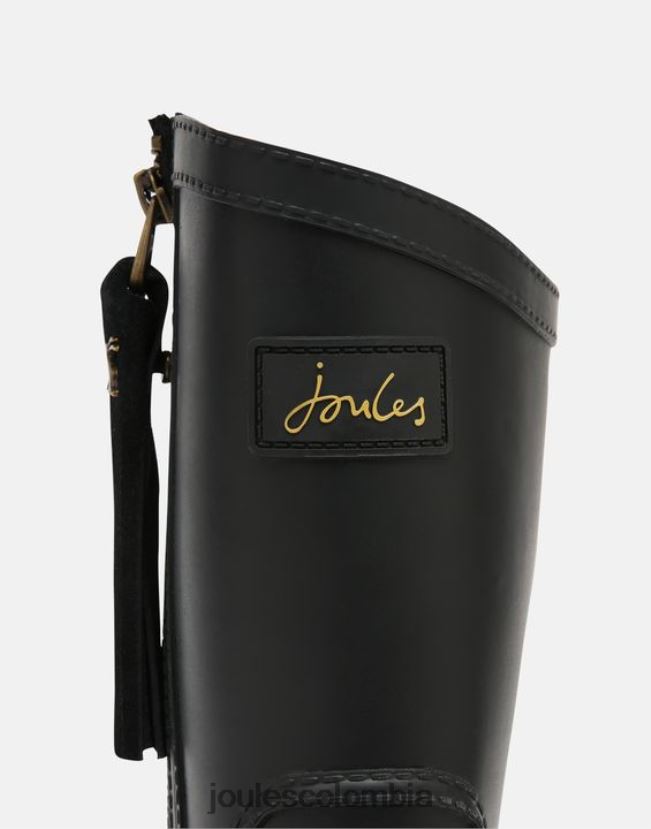 Joules calzado mujer Botas de lluvia de altura media rosalind con borla intercambiable H0604R23 negro verdadero