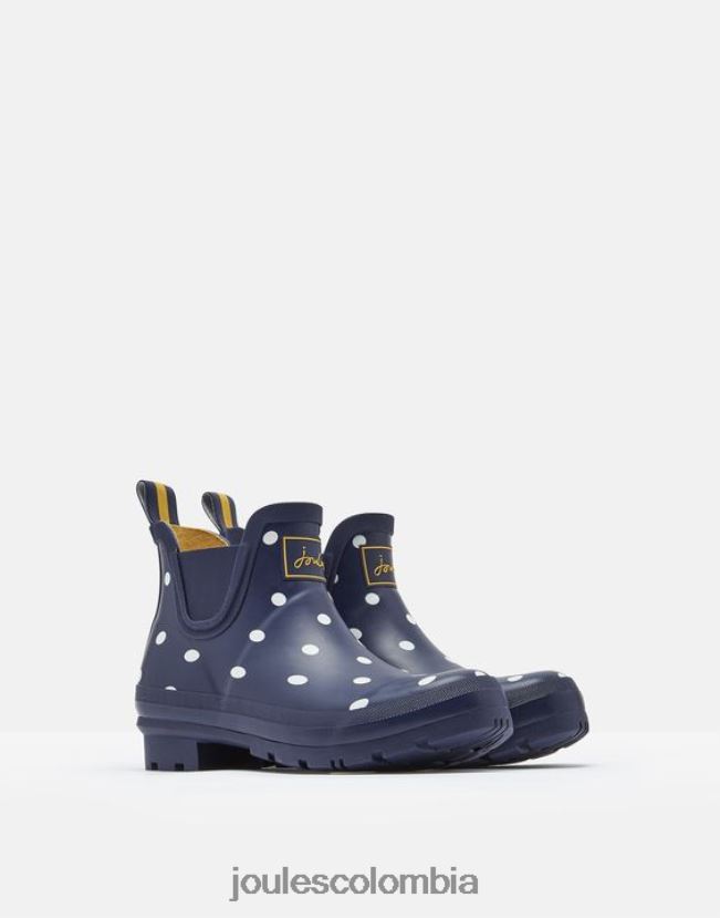 Joules calzado mujer botas de lluvia cortas estampadas de altura corta H0604R146 punto de la marina francesa