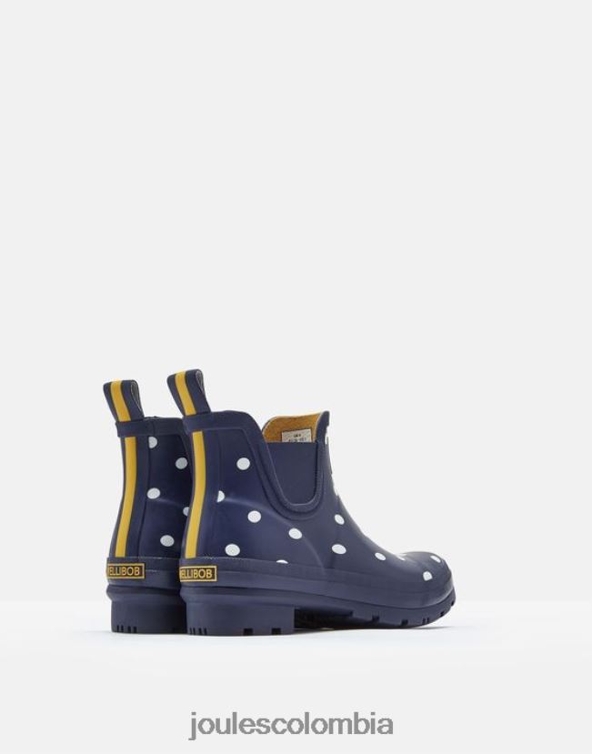 Joules calzado mujer botas de lluvia cortas estampadas de altura corta H0604R146 punto de la marina francesa
