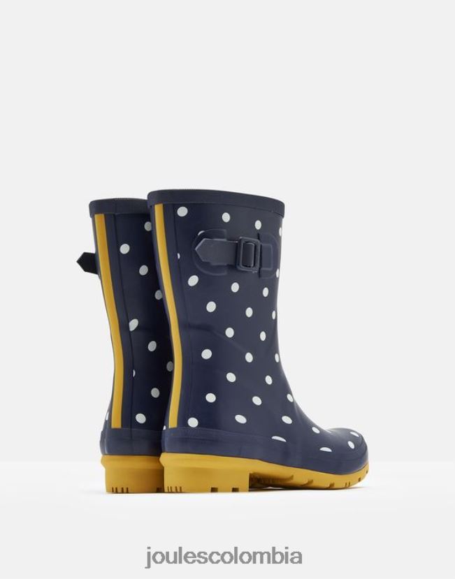 Joules calzado mujer botas de lluvia de media altura con estampado Molly H0604R145 punto de la marina francesa