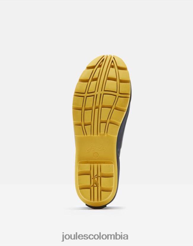 Joules calzado mujer botas de lluvia estampadas de altura corta H0604R144 abejas metálicas negras