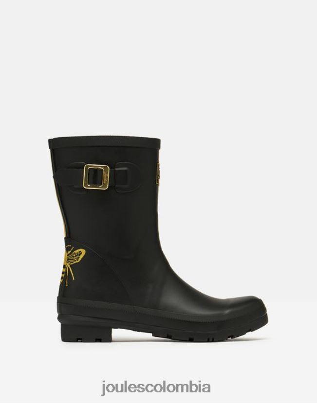 Joules calzado mujer botas de lluvia estampadas de altura media molly H0604R149 abeja grabada en oro