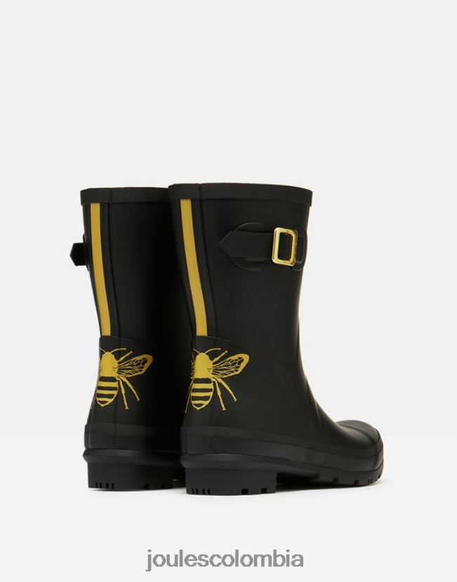 Joules calzado mujer botas de lluvia estampadas de altura media molly H0604R149 abeja grabada en oro