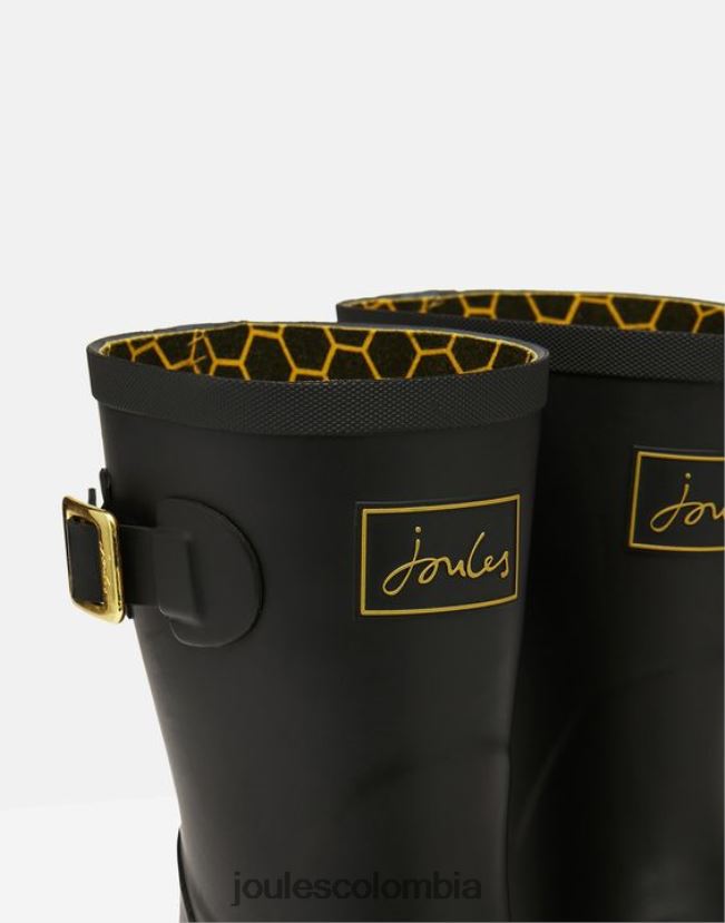 Joules calzado mujer botas de lluvia estampadas de altura media molly H0604R149 abeja grabada en oro