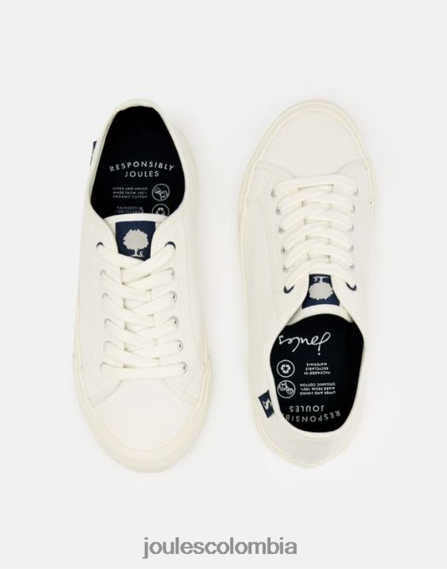 Joules calzado mujer zapatillas con bomba costera orgánica H0604R141 blanco