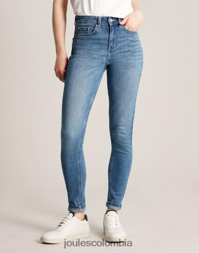 Joules vestir mujer Vaqueros ajustados elásticos de talle alto Monroe H0604R1 mezclilla ligera