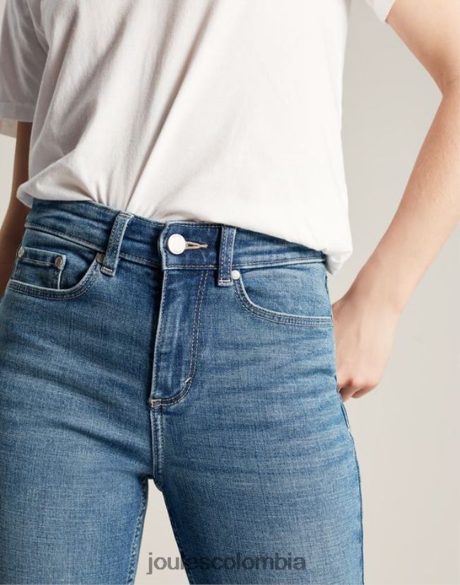 Joules vestir mujer Vaqueros ajustados elásticos de talle alto Monroe H0604R1 mezclilla ligera