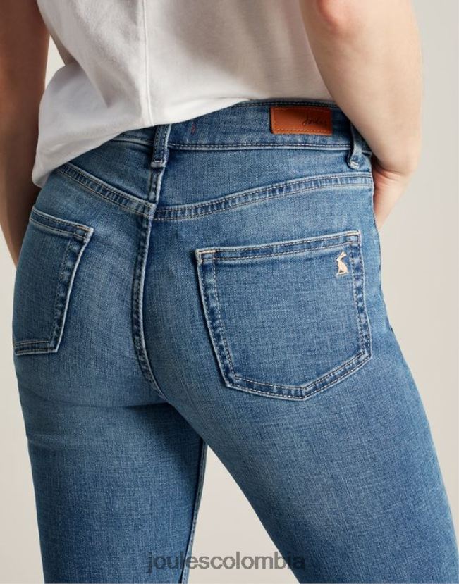 Joules vestir mujer Vaqueros ajustados elásticos de talle alto Monroe H0604R1 mezclilla ligera