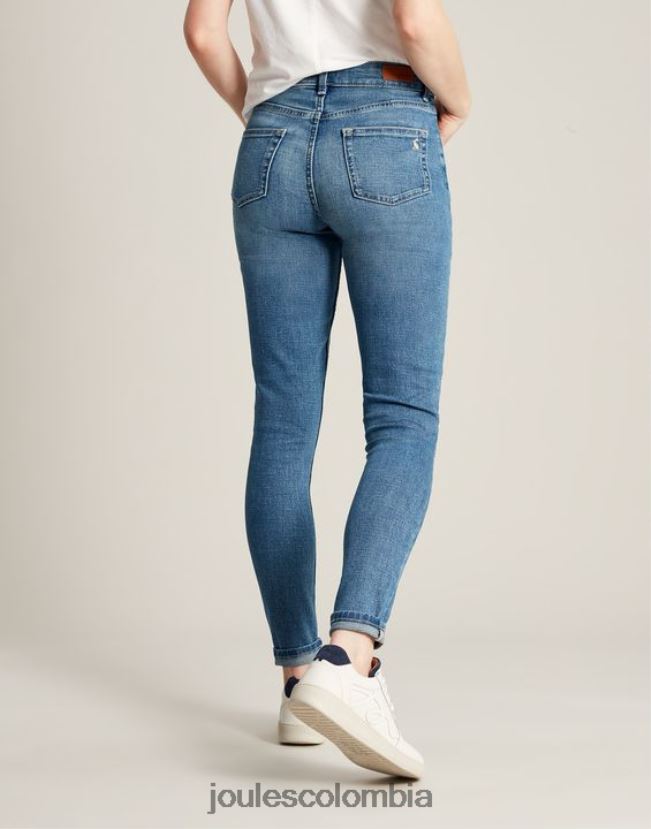 Joules vestir mujer Vaqueros ajustados elásticos de talle alto Monroe H0604R1 mezclilla ligera
