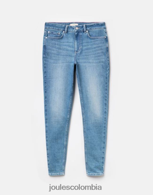 Joules vestir mujer Vaqueros ajustados elásticos de talle alto Monroe H0604R1 mezclilla ligera