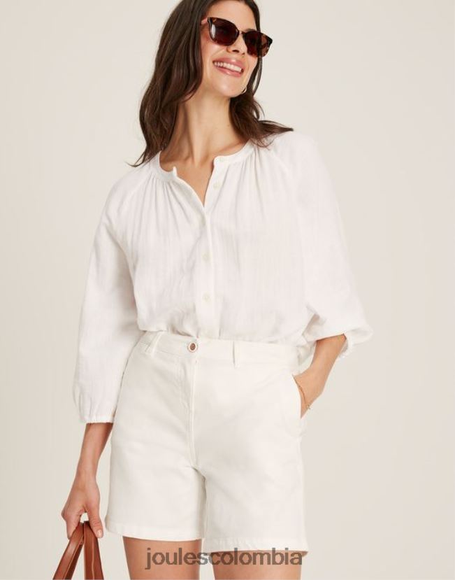 Joules vestir mujer pantalones cortos chinos de longitud media H0604R49 blanco brillante