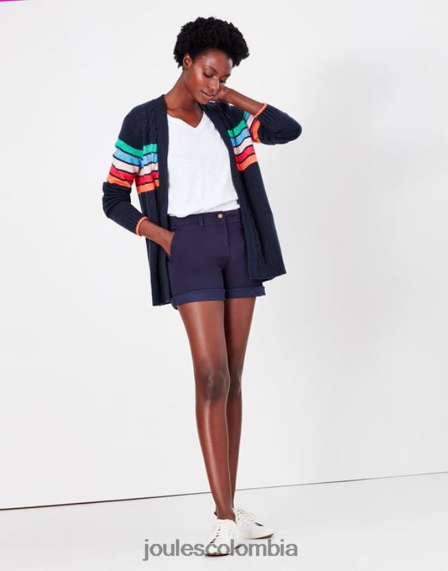 Joules vestir mujer shorts chinos estilo crucero de largo medio H0604R82 marina francesa