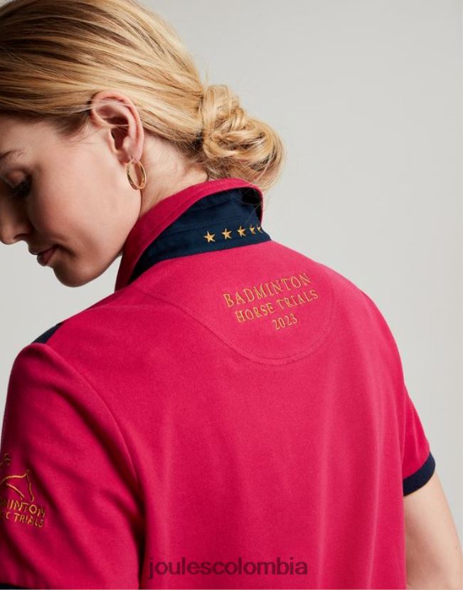 Joules vestir mujer playera tipo polo con detalles de bádminton H0604R107 frambuesa profunda