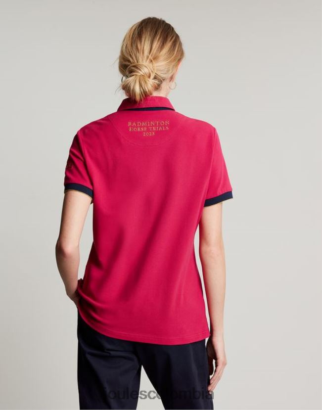 Joules vestir mujer playera tipo polo con detalles de bádminton H0604R107 frambuesa profunda