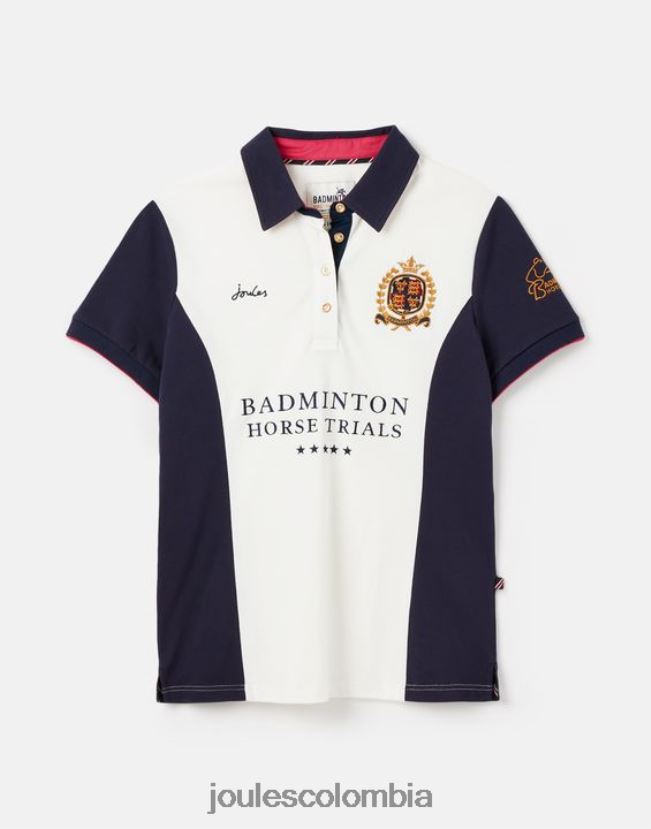 Joules vestir mujer playera tipo polo con detalles de bádminton H0604R75 crema