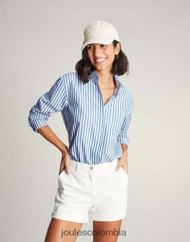 Joules vestir mujer camisa amilla con hombros caídos H0604R3 raya azul
