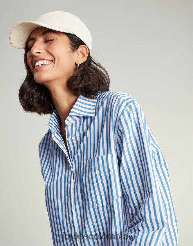 Joules vestir mujer camisa amilla con hombros caídos H0604R3 raya azul