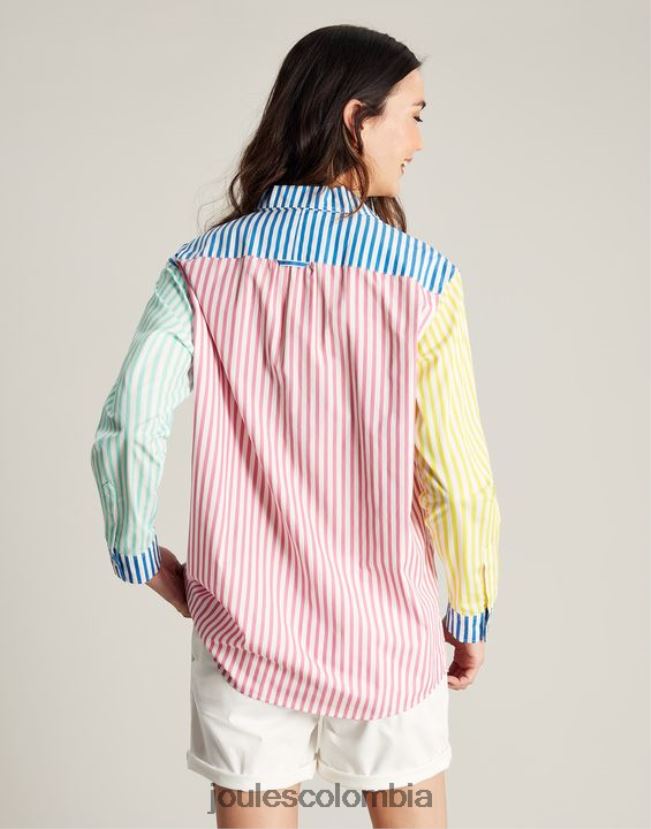 Joules vestir mujer camisa amilla con hombros caídos H0604R63 raya de hotch potch