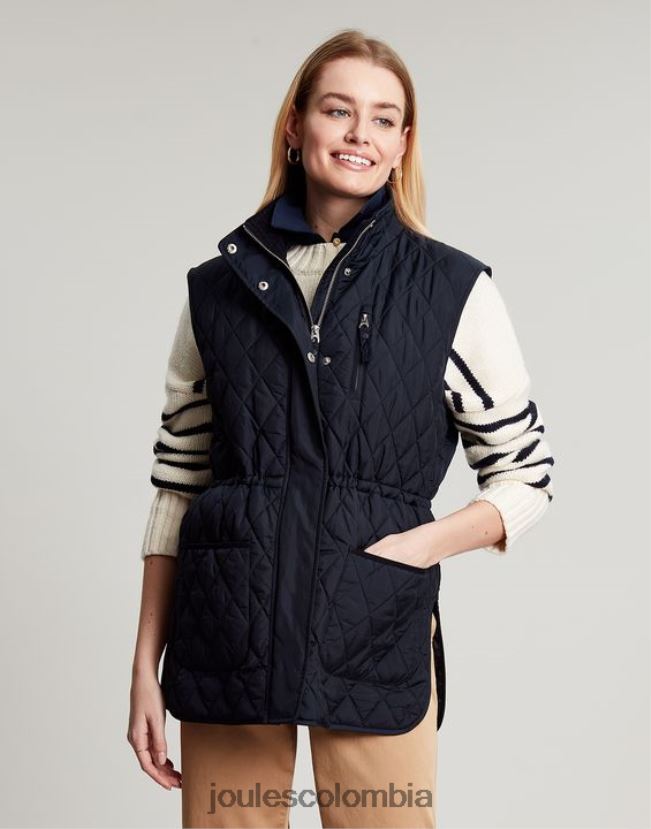 Joules vestir mujer chaleco kempton con colcha de diamantes H0604R39 marina marina