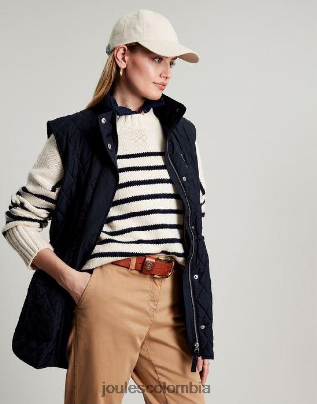 Joules vestir mujer chaleco kempton con colcha de diamantes H0604R39 marina marina