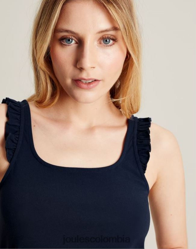 Joules vestir mujer tanque de volantes claire H0604R119 marina francesa