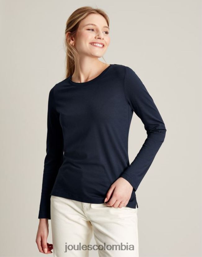 Joules vestir mujer top de manga larga con cuello redondo holly H0604R36 marina francesa