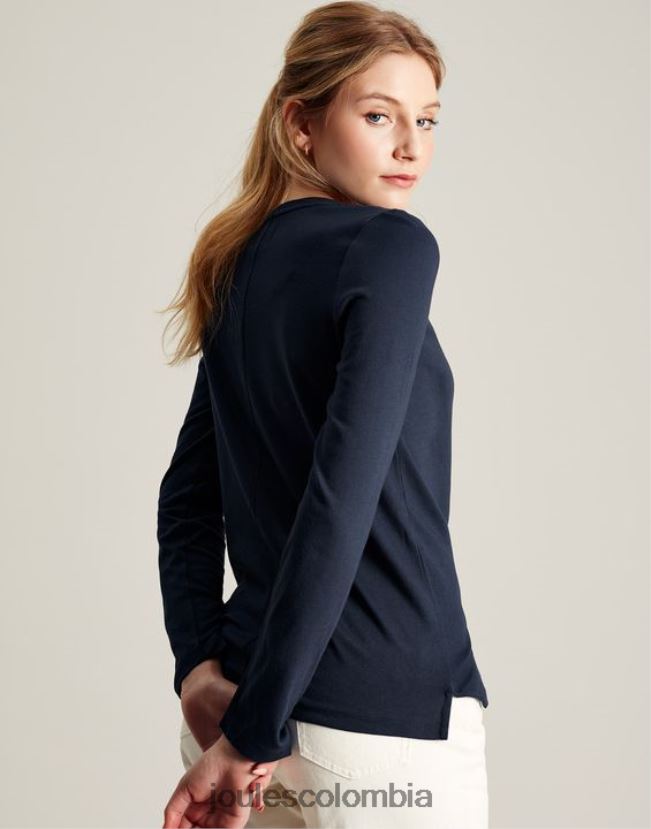 Joules vestir mujer top de manga larga con cuello redondo holly H0604R36 marina francesa