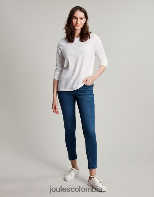 Joules vestir mujer top de manga larga con cuello redondo holly H0604R5 crema
