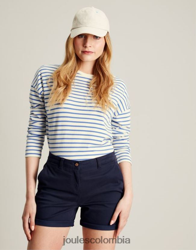 Joules vestir mujer top esther de manga larga con hombros caídos H0604R34 raya azul