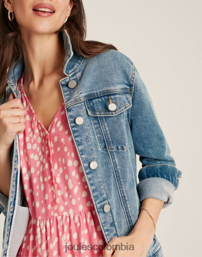 Joules vestir mujer chaqueta vaquera holgada arkley H0604R24 azul claro