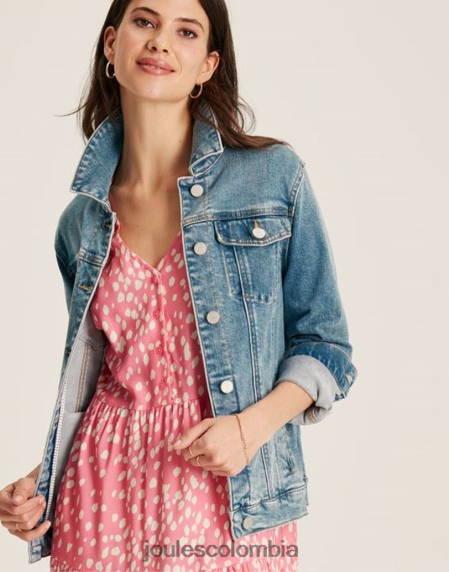 Joules vestir mujer chaqueta vaquera holgada arkley H0604R24 azul claro