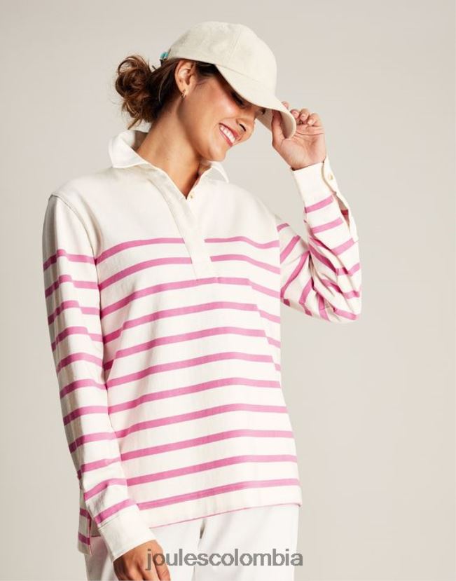 Joules vestir mujer camisa de cubierta ottilie H0604R31 raya rosa