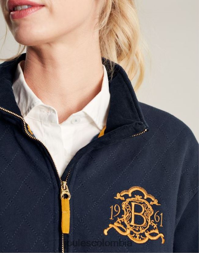 Joules vestir mujer sudadera burghley acolchada con cremallera de 1/4 H0604R112 marina francesa
