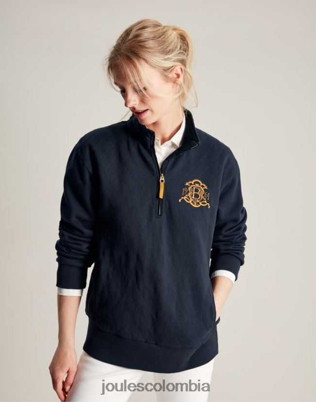 Joules vestir mujer sudadera burghley acolchada con cremallera de 1/4 H0604R112 marina francesa