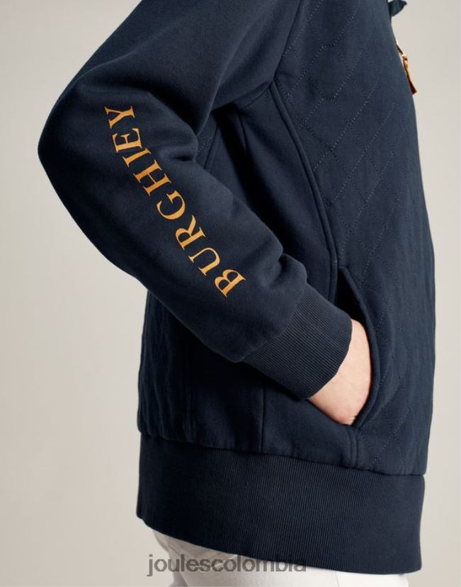 Joules vestir mujer sudadera burghley acolchada con cremallera de 1/4 H0604R112 marina francesa