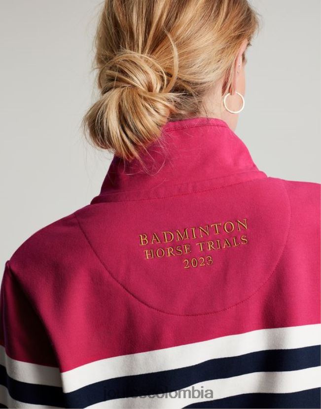 Joules vestir mujer sudadera con cuello alzado badminton saunton H0604R28 raya azul marino rosa